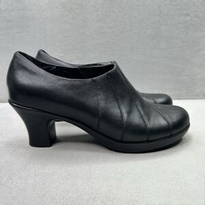 Womens 9.5-10 / EU 40 Dansko Bennett Pumps Black Nappa Leather Walking Heels 2"